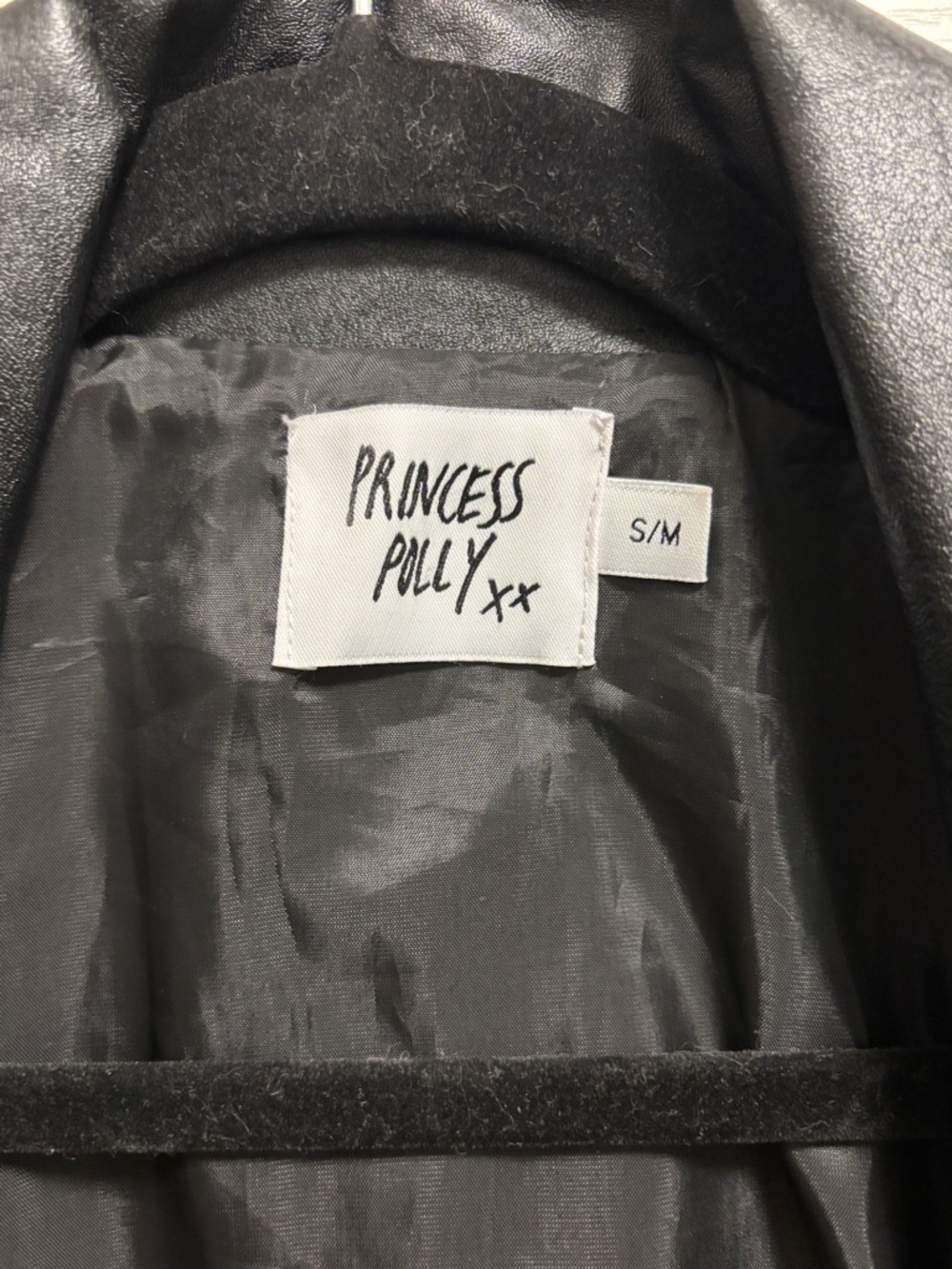 Princess Polly Black Faux Leather Bomber Jacket - oversized - Picture 2 of 5